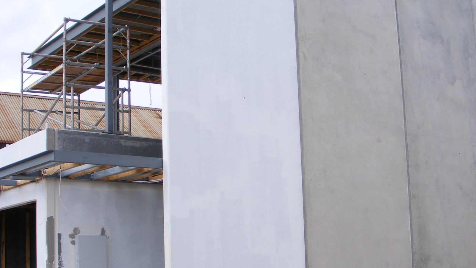 Precast concrete house under construction at Henley Beach, South Australia