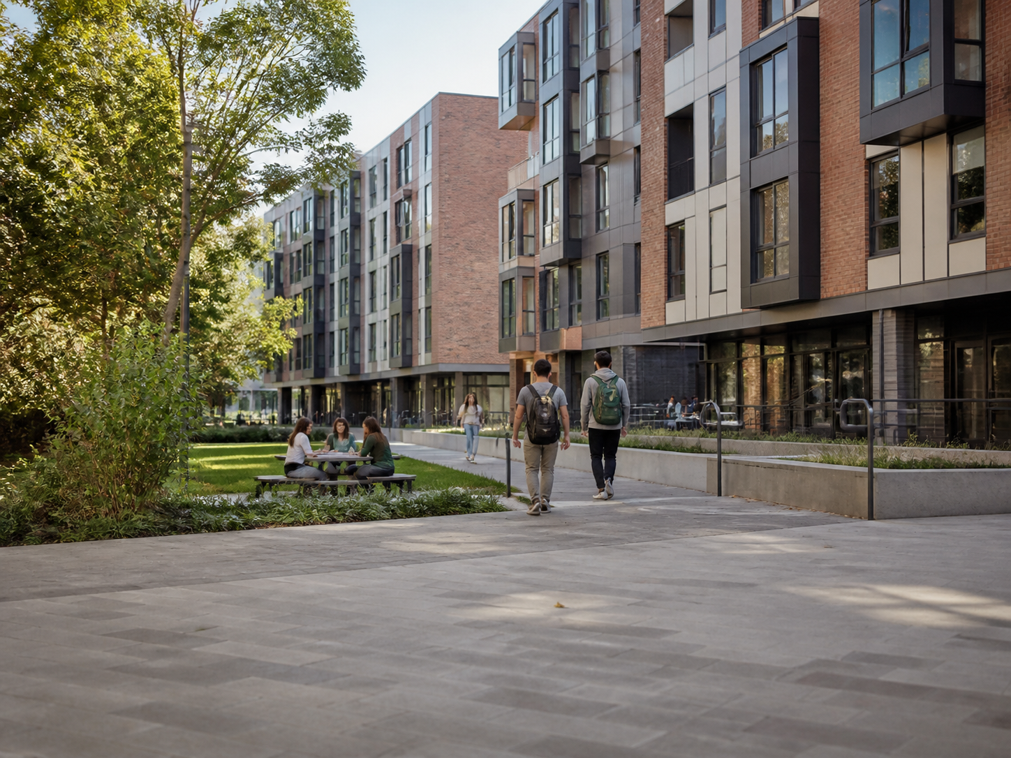 Modern student accommodation building near an Australian university campus